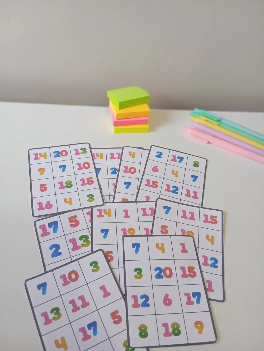 22 Bingo dos Números de 1 a 20 — Pronto para Imprimir