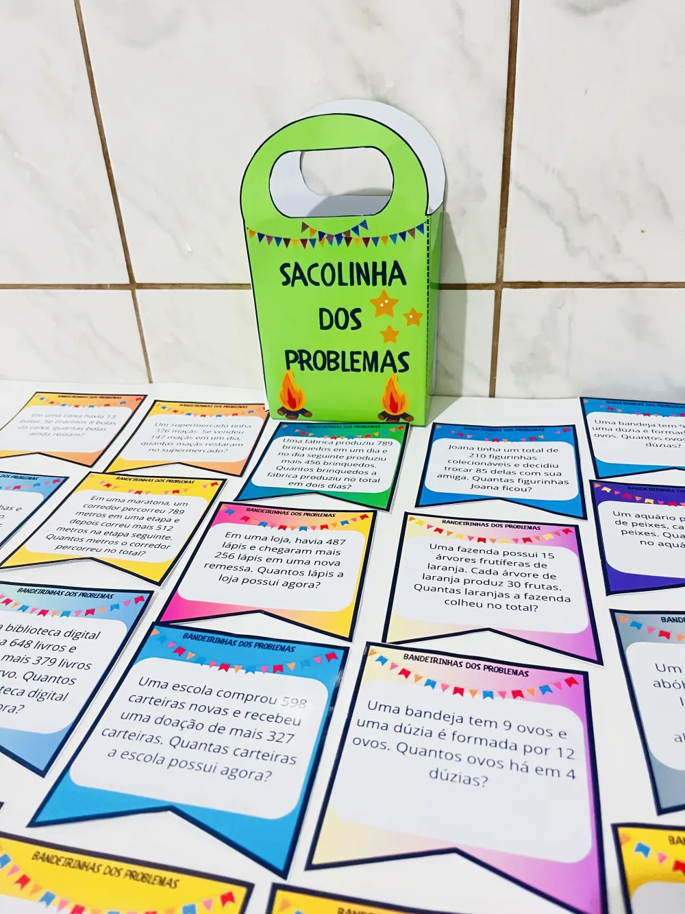 Bandeirinhas dos Problemas 3 Ano — Pronto para Imprimir