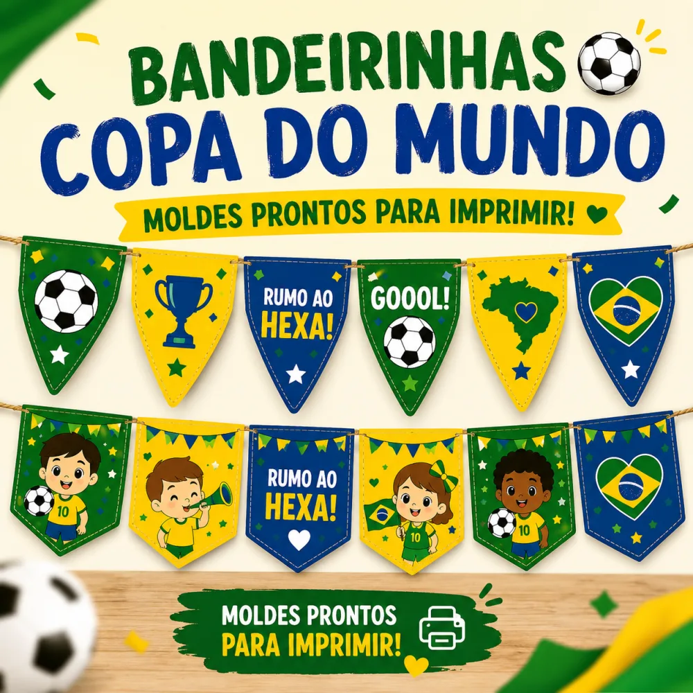 Banderinhas Copa — Pronto para Imprimir