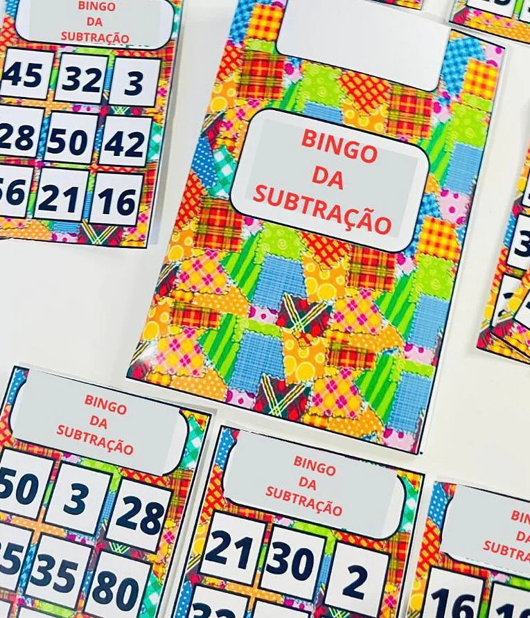 Bingo da Subtração — Pronto para Imprimir