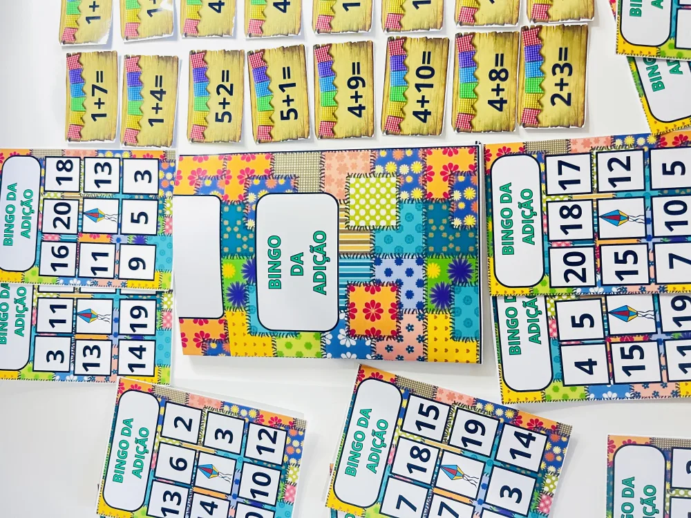 Bingo Junino da Adição — Pronto para Imprimir