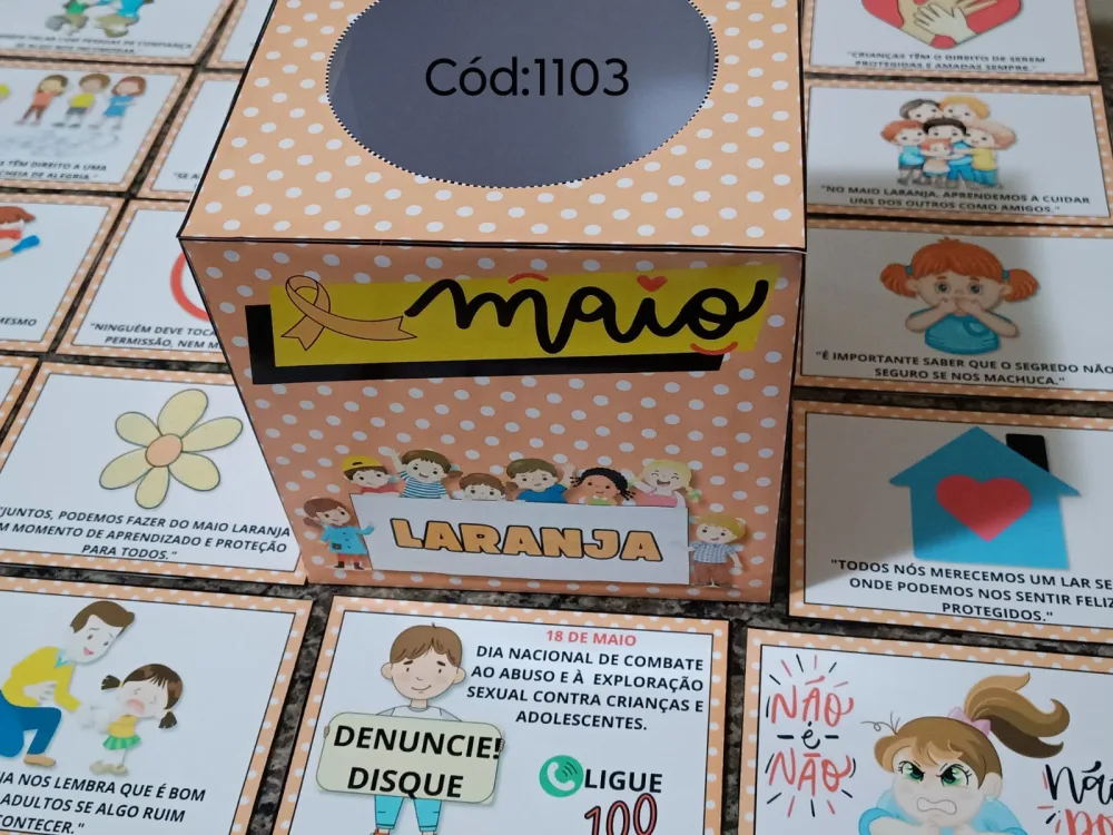 Caixa Maio Laranja — Pronto para Imprimir