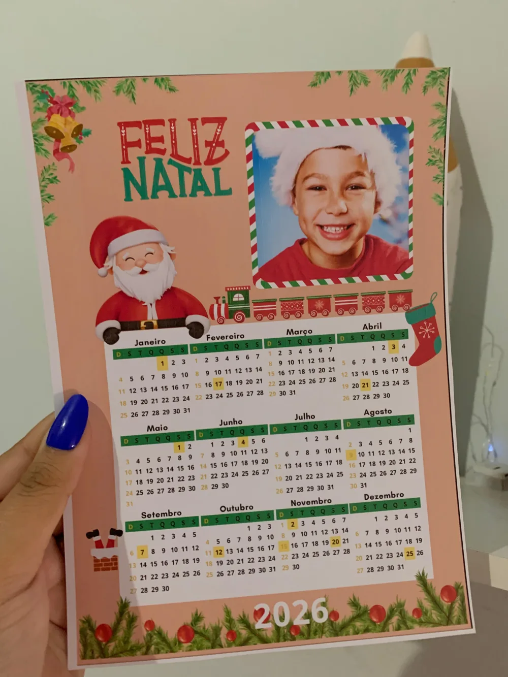 Calendário Natalino 2026 — Pronto para Imprimir