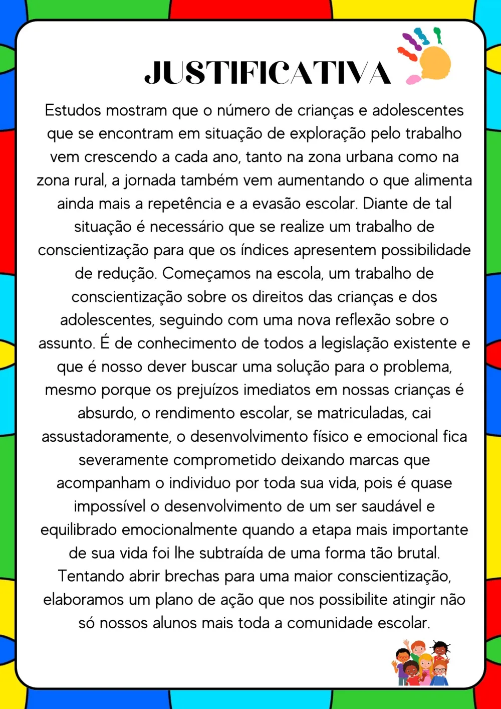 Combate ao Trabalho Infantil — Pronto para Imprimir