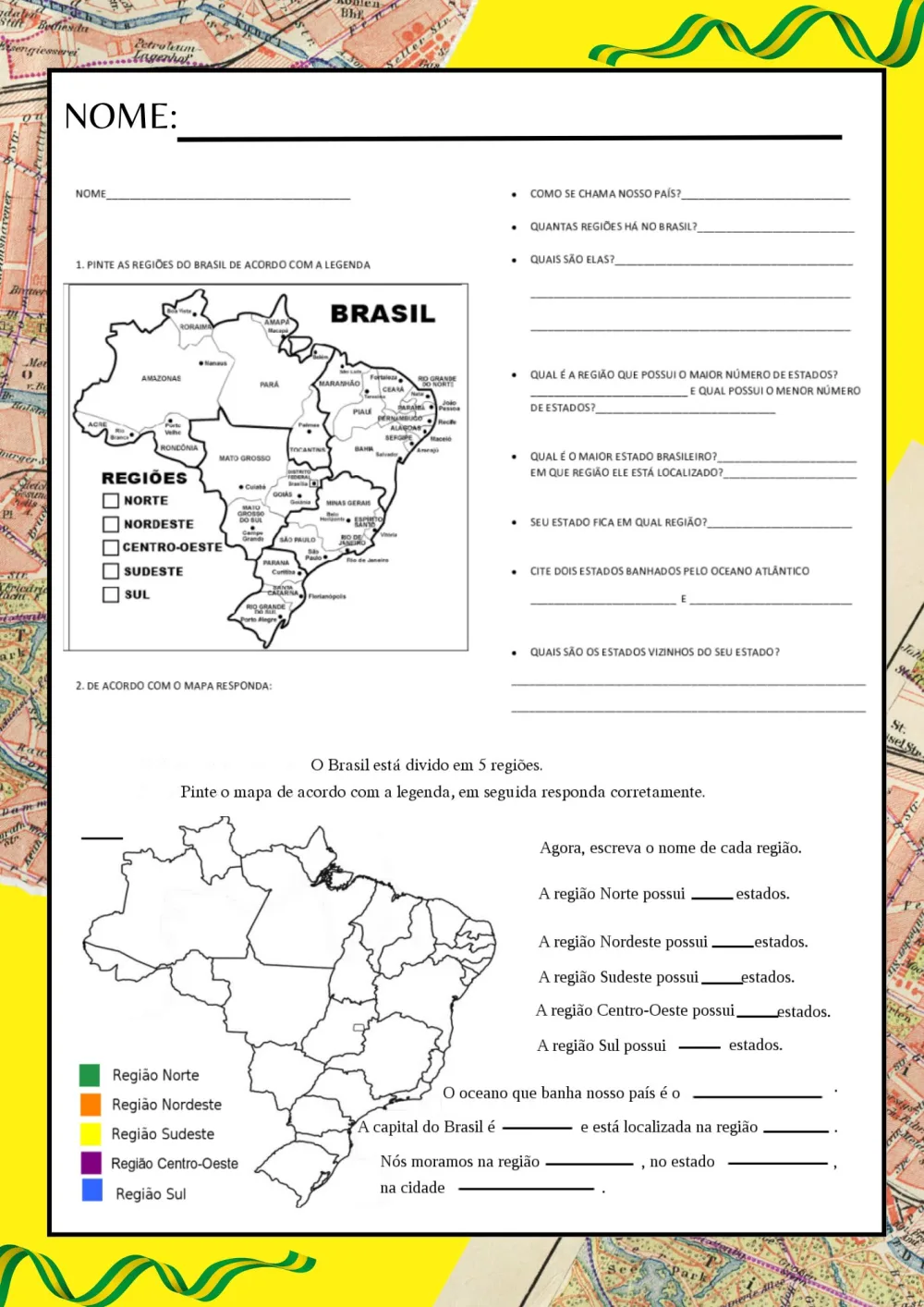 Conhecendo o Brasil — Pronto para Imprimir