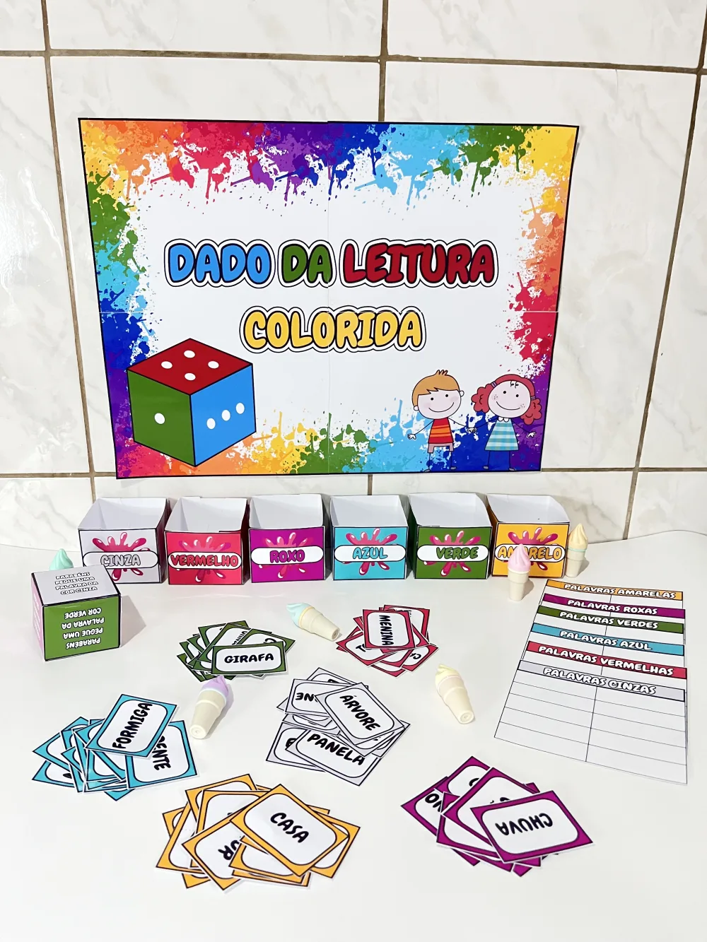 Dado da Leitura Colorida — Pronto para Imprimir