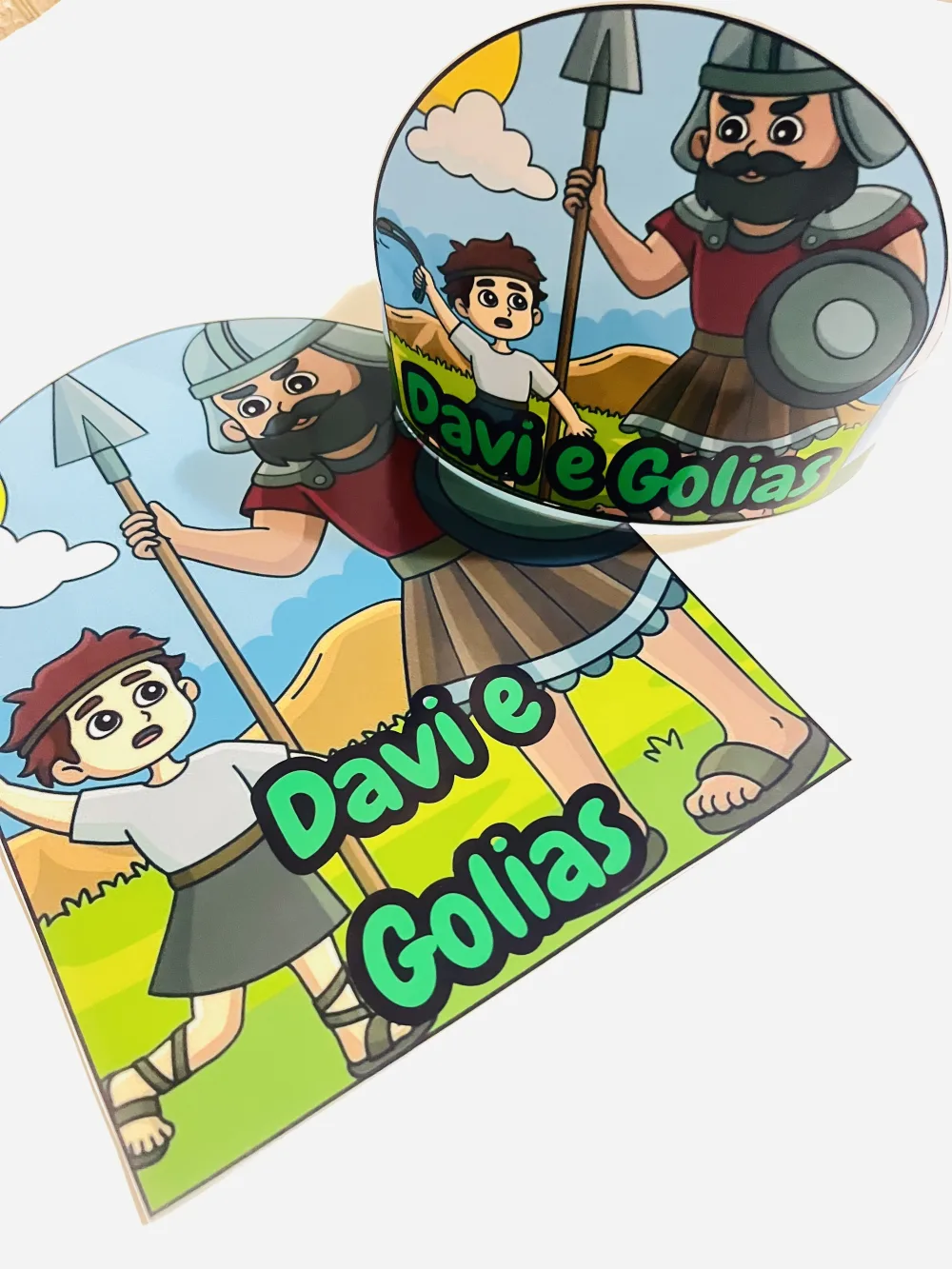 Luva e Coroa Davi e Golias — Pronto para Imprimir