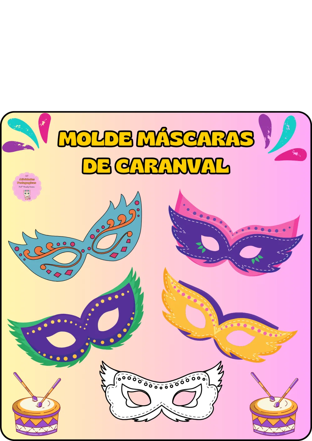 Molde Máscaras de Carnaval — Pronto para Imprimir