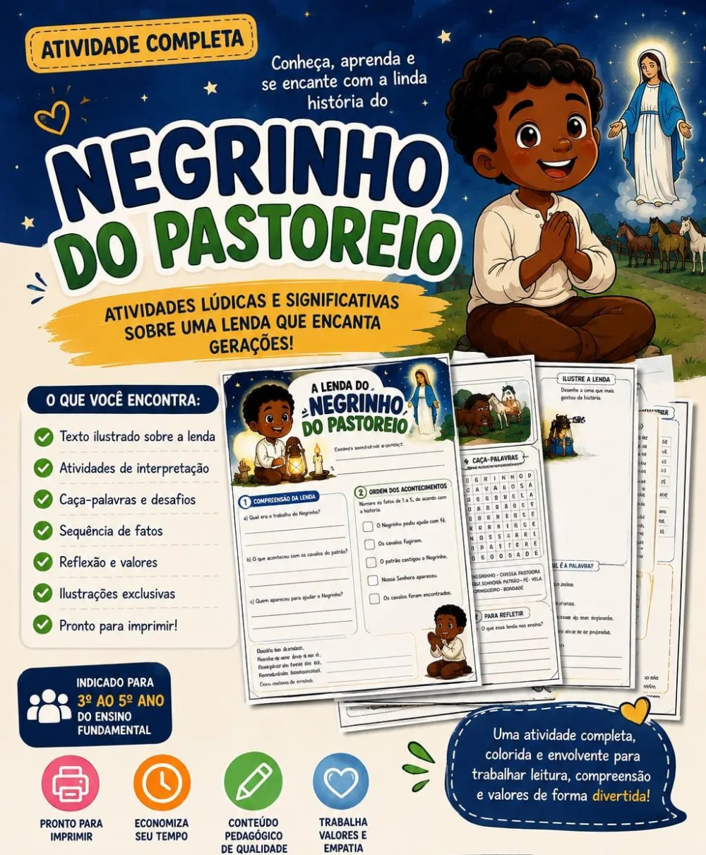 Negrinho do Pastoreio — Pronto para Imprimir