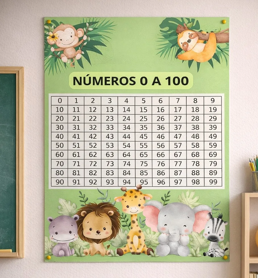 Painel 0 a 100 Safari — Pronto para Imprimir
