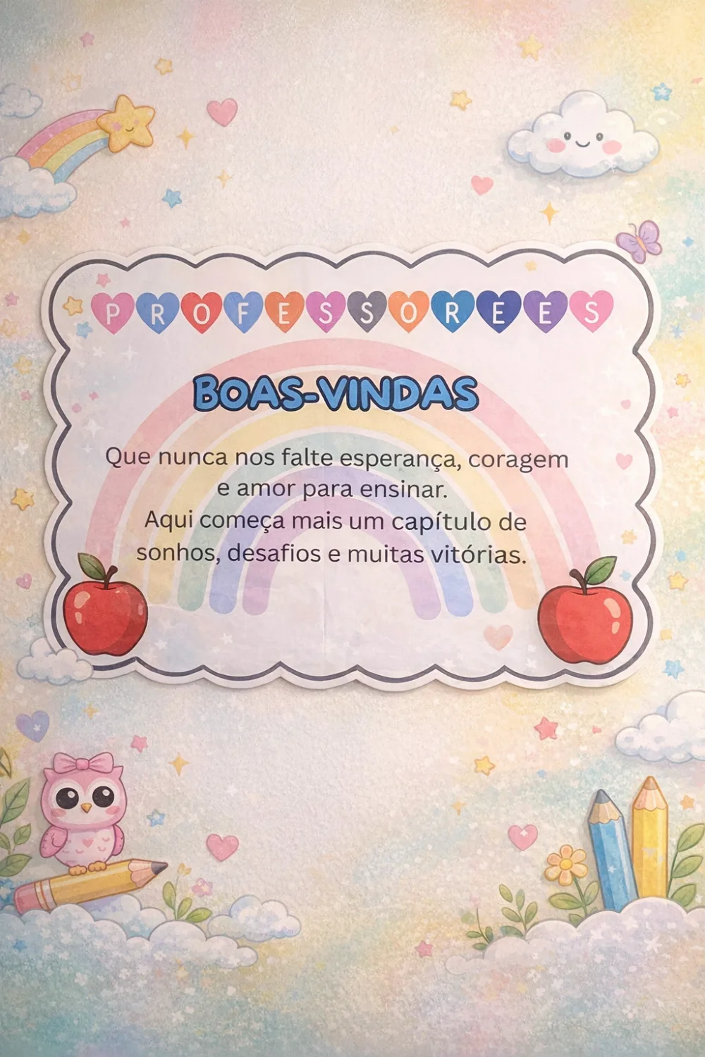 Painel Boa Vindas Professor — Pronto para Imprimir