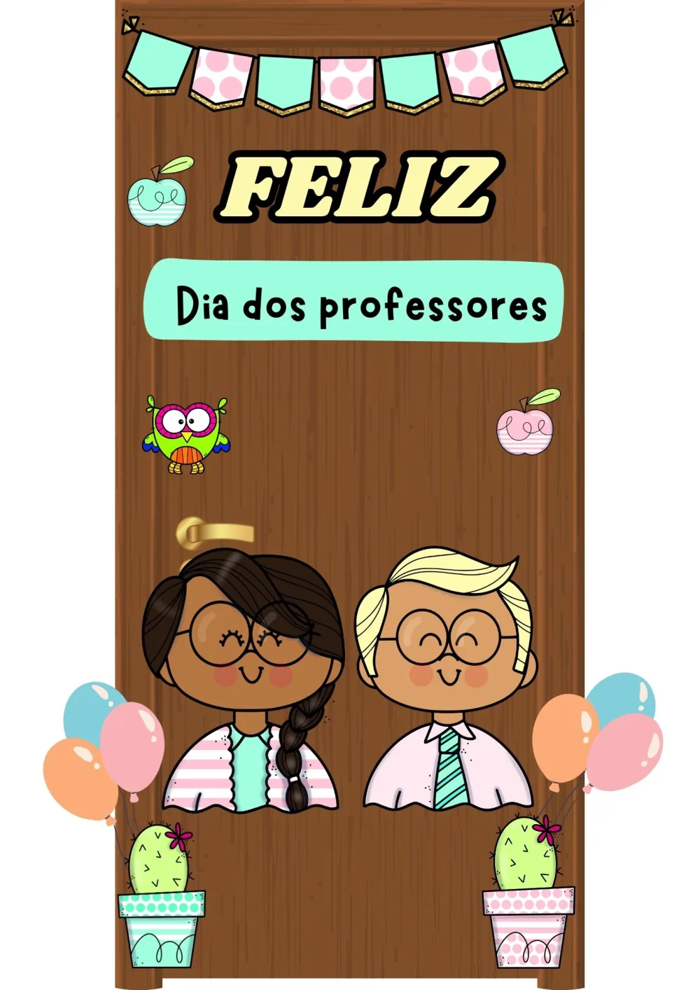 Painel de Porta Dia dos Professores — Pronto para Imprimir