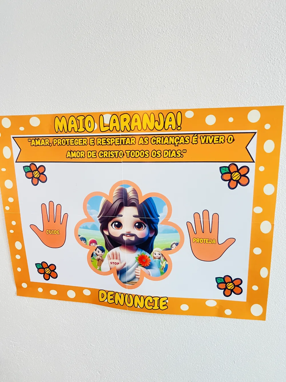 Painel Maio Laranja Cristão — Pronto para Imprimir