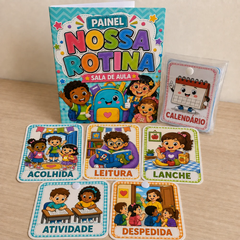 Painel Nossa Rotina com 40 Cards