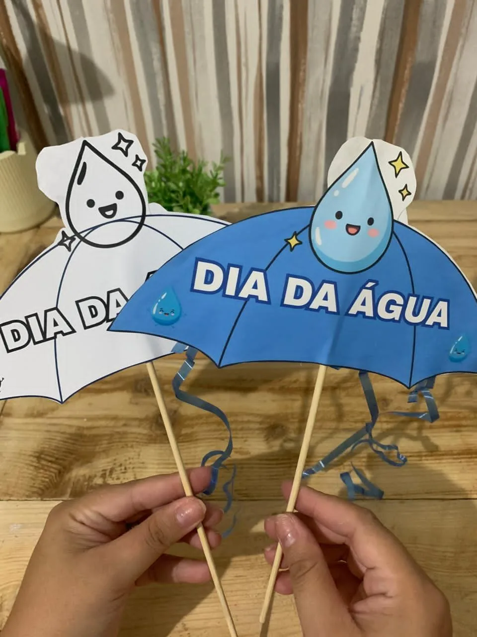 Palitoche Dia da Água 💧 (guarda Chuva) — Pronto para Imprimir