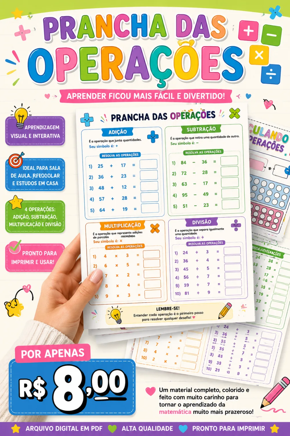 Prancha das Operações — Pronto para Imprimir