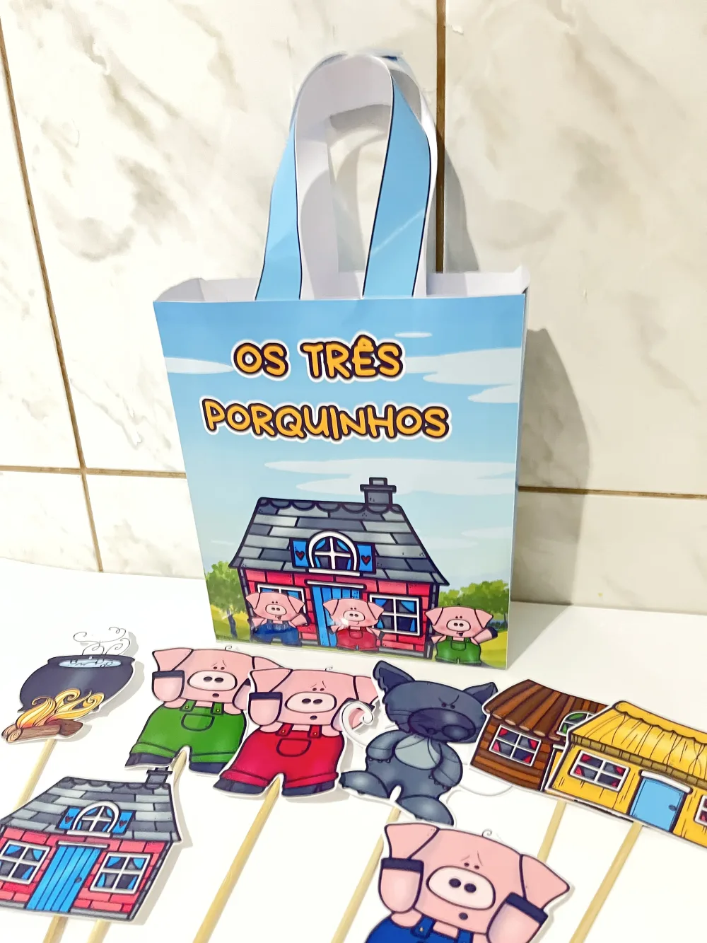 Sacola Três Porquinhos — Pronto para Imprimir