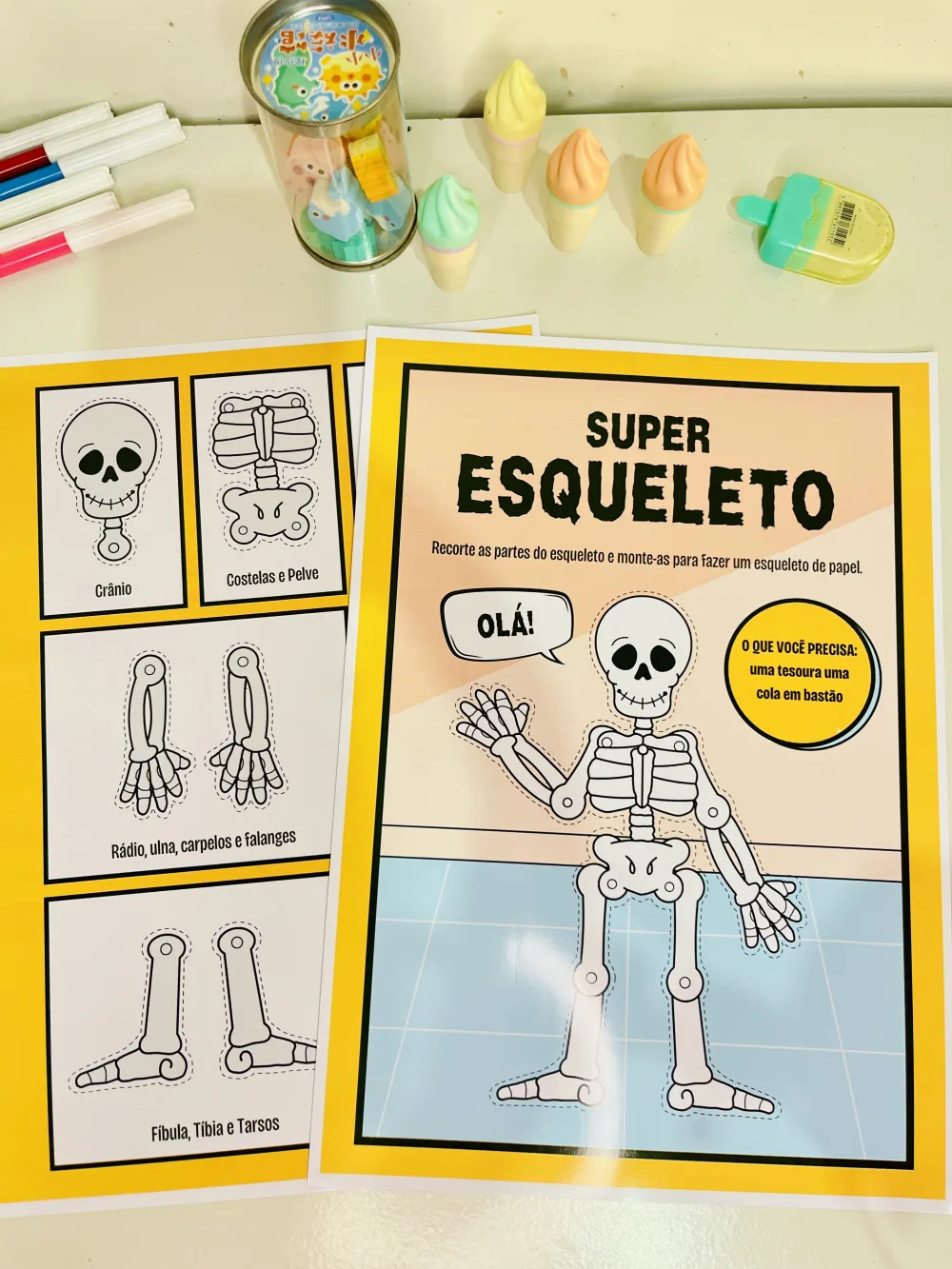 Super Esqueleto — Pronto para Imprimir